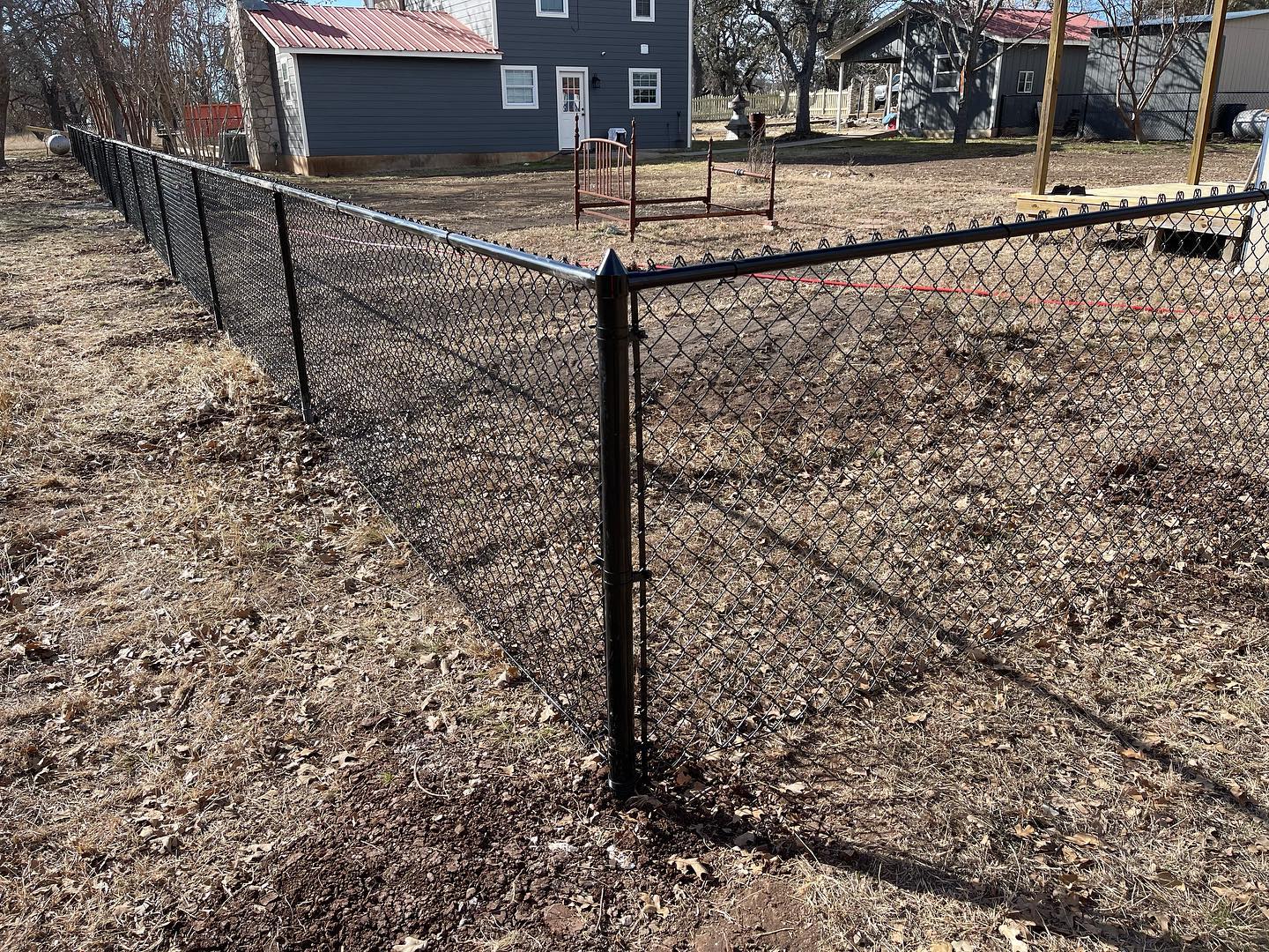4 ft black chain link fence.