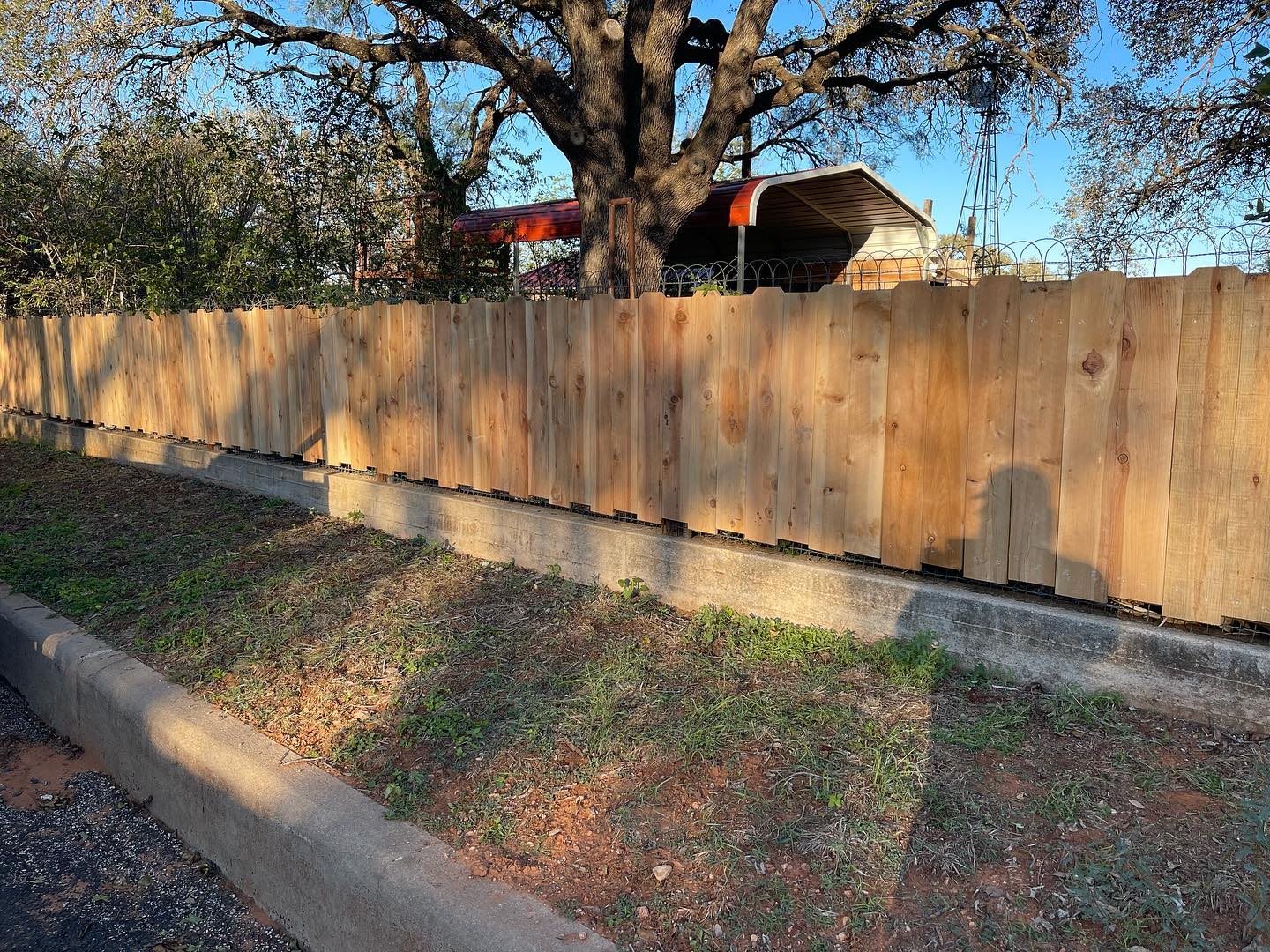 6 ft cedar privacy fence.