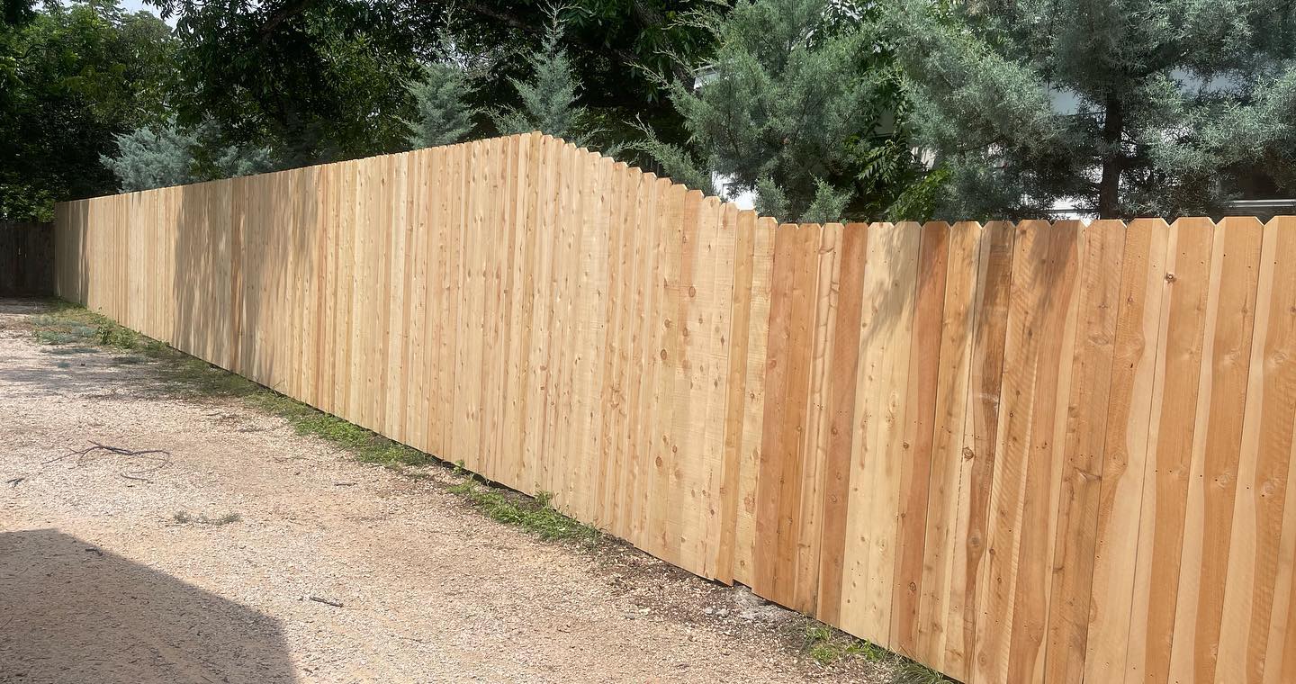 6 ft to 8ft cedar privacy fence.