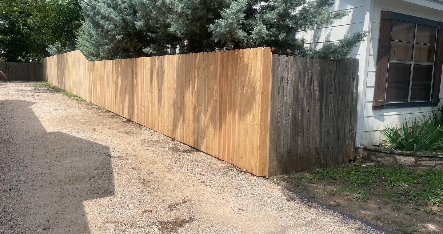 6 ft to 8ft cedar privacy fence.
