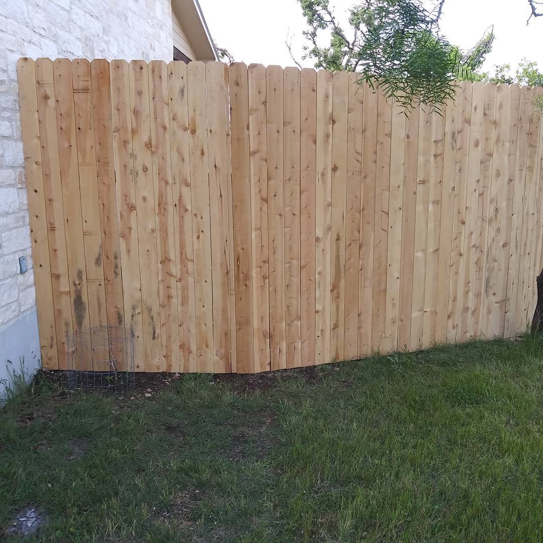 8 ft cedar privacy fence.